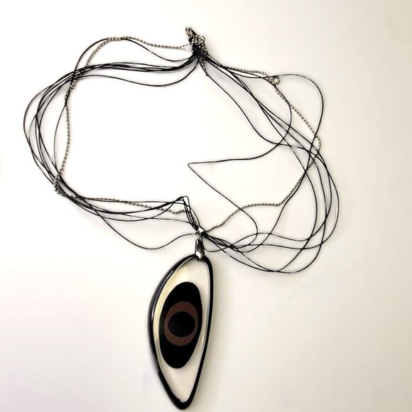 Unique Teardrop Pendant Long Necklace - Picture 3 of 7